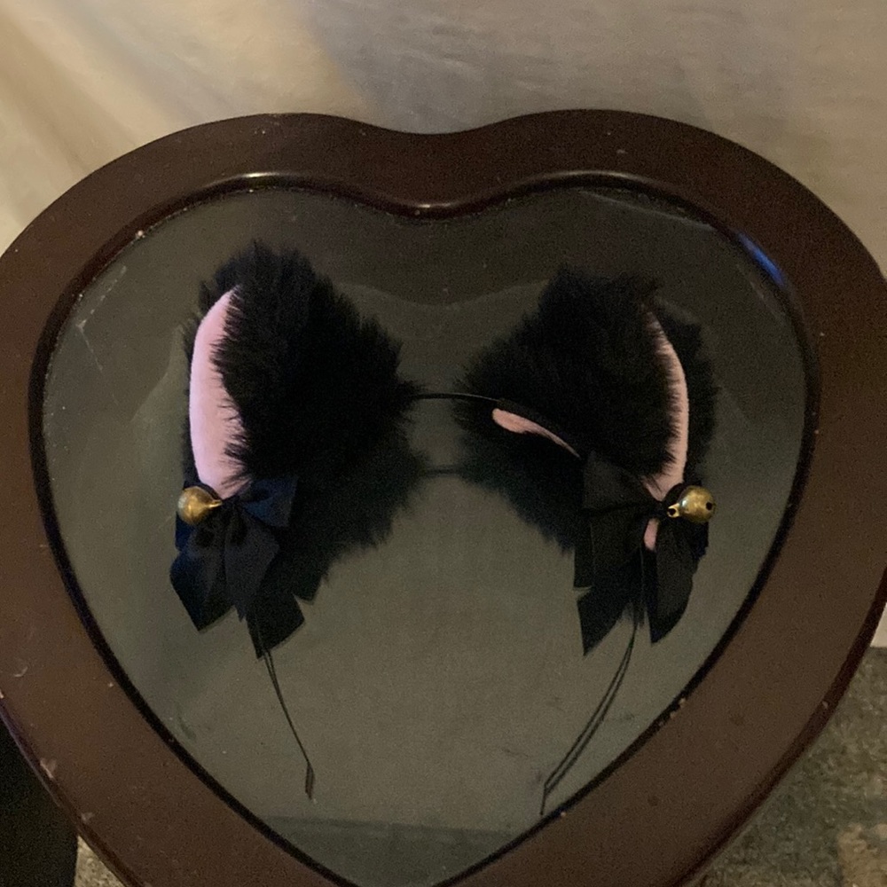 Black bell kitty cat ears